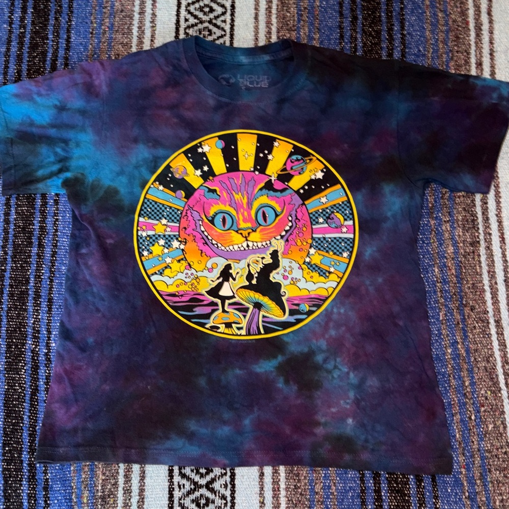 Liquid Blue Alice In Wonderland Tie Dye Tee Shirt
